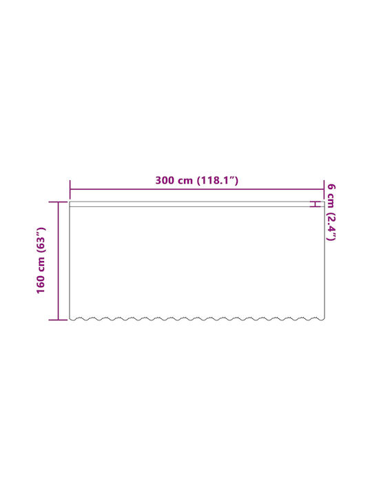 vidaXL Κουρτίνα Παραθύρου με Τρέσα Λευκή 160x300εκ.