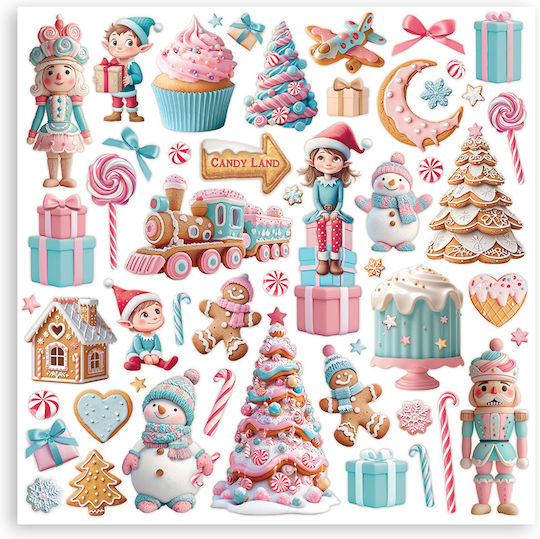Scrapbooking-Zubehör Χαρτιά 10 Stück 20,3×20,3cm Stamperia Candy Christmas