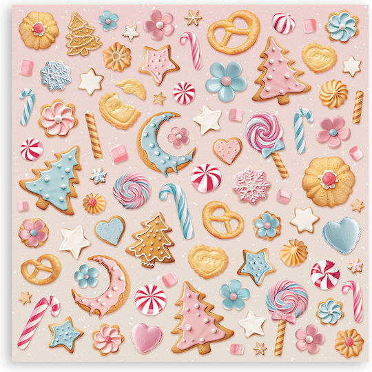 Scrapbooking-Zubehör Χαρτιά 10 Stück 20,3×20,3cm Stamperia Candy Christmas