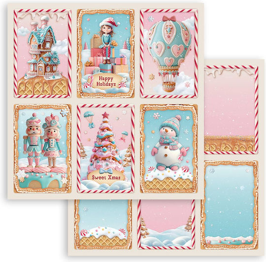 Scrapbooking-Zubehör Χαρτιά 10 Stück 20,3×20,3cm Stamperia Candy Christmas