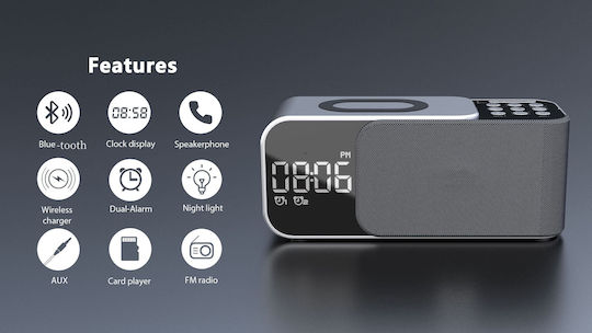 Ceas De Masă Digital Cu Ceas Deșteptător Radio Și Încărcare Wireless