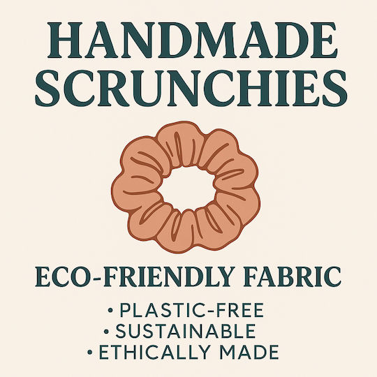 Handgemachtes Haargummi Scrunchies Rosa Orange Karo