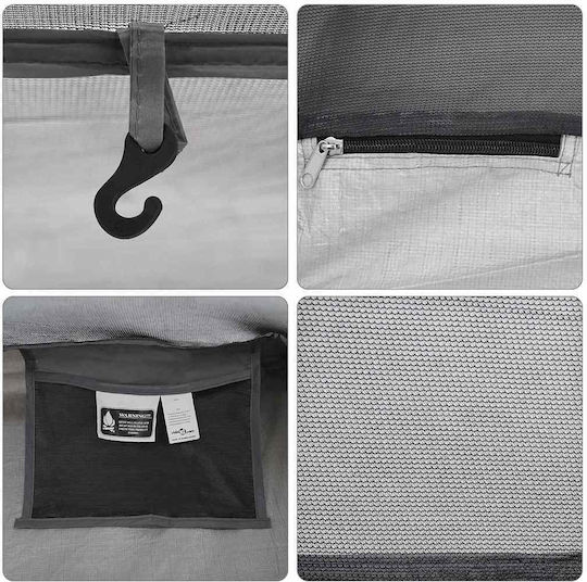 vidaXL Summer Camping Tent Black 220x128x110cm