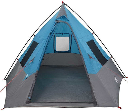 vidaXL Καλοκαιρινή Σκηνή Camping Teepee Μπλε 383x338x217εκ.