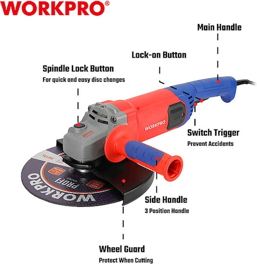 WorkPro Τροχός 230mm Ρεύματος 2200W