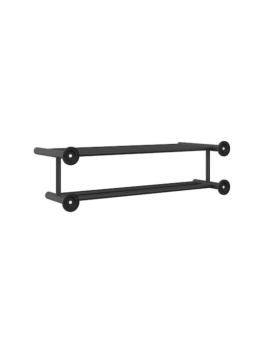 vidaXL Single Wall-Mounted Bathroom Shelf Unit ​61x23cm Inox Black