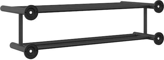 vidaXL Single Wall-Mounted Bathroom Shelf Unit ​61x23cm Inox Black