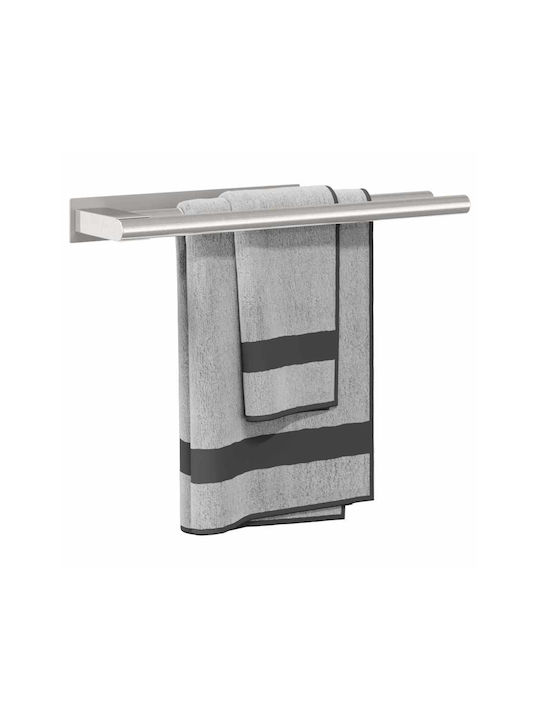 vidaXL Single Wall-Mounted Bathroom Shelf Unit ​40x9cm Inox Silver