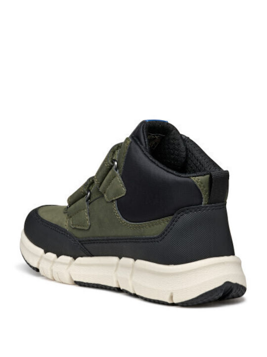 Flexyper Kids Sneakers High with Hoop & Loop Closure Khaki