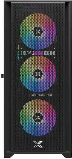 Xigmatek Master X II Геймърско бюро Midi Tower Компютърна кутия със страничен прозорец Черен