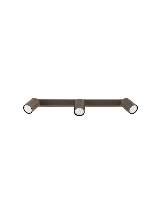 TK Lighting Triple Spot with Socket GU10 in Brown Color