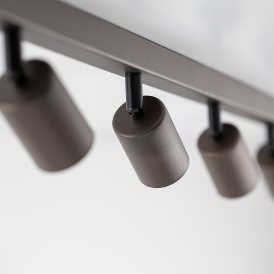 TK Lighting Σποτ με 8 Φώτα και με Ντουί GU10 σε Καφέ Χρώμα TK Lighting Σποτ με 8 Φώτα και με Ντουί GU10 σε Καφέ Χρώμα