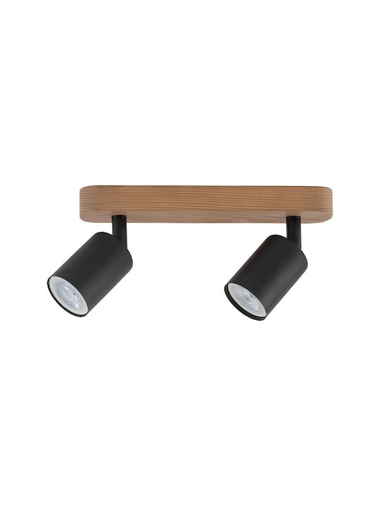 TK Lighting Double Spot with Socket GU10 in Black Color