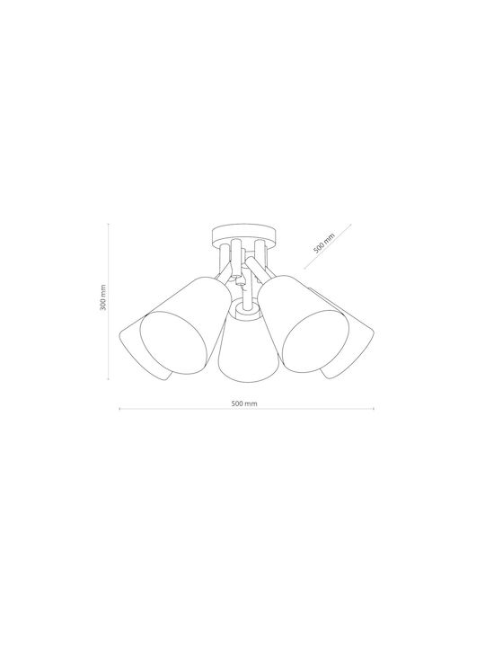 TK Lighting Vaio Spot with 5 Lights and with Socket E27 in White Color
