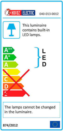 Horoz Electric Toygar-12 Φωτιστικό Μπάνιου με Ενσωματωμένο LED και Φυσικό Λευκό Φως