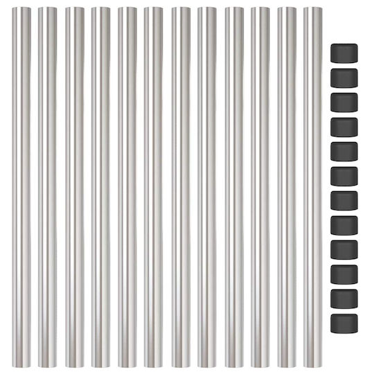 vidaXL Garden Fencing Material 12pcs Silver