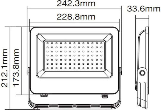 Vito Waterproof LED Floodlight 100W Natural White 4000K IP65