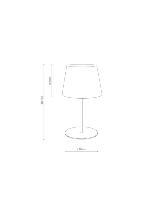 TK Lighting Maja Metal Table Lamp for Socket E27 with Black Shade and Base