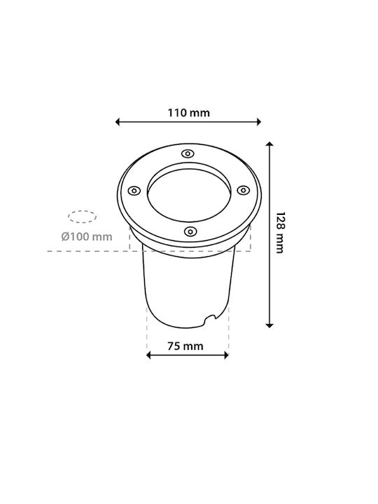 Lampa Lumină de Podea pentru Exterior 12W IP65 pentru Soclu GU10 Gri