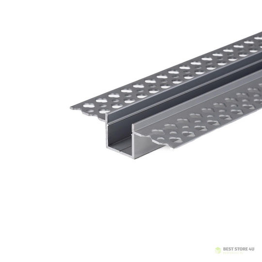 V-TAC Încastrat Profil din Aluminiu pentru Bandă LED cu Opal Acoperire pentru Gips-carton 200cm.
