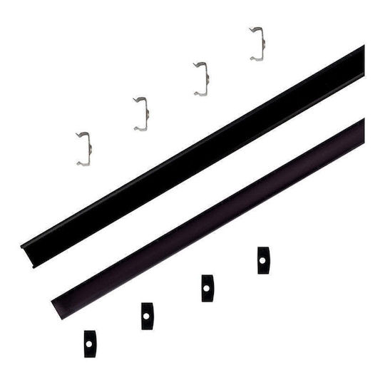 V-TAC În aer liber Profil din Aluminiu pentru Bandă LED cu Opal Acoperire 200x1.7x0.7cm.