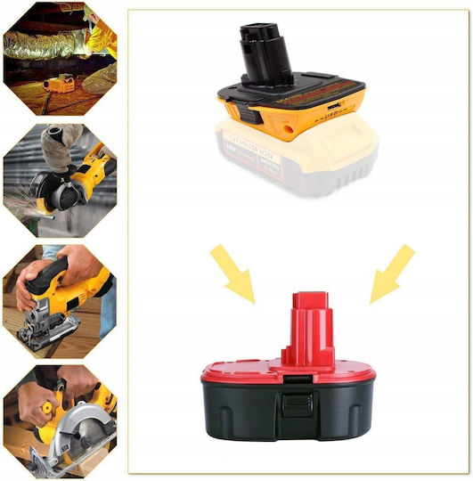 Rosfix Adapter Dewalt Dc9096 Dewalt Battery Dca1820 Yellow Black