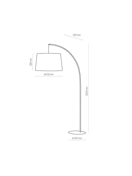 TK Lighting Hang Stehleuchte H200xB45cm. mit Fassung für Lampe E27 Schwarz