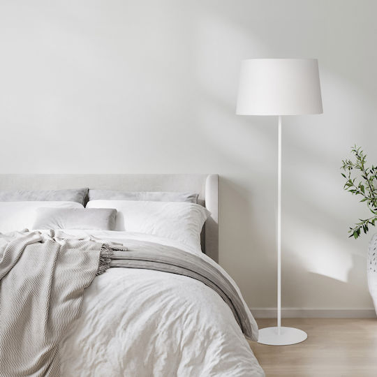TK Lighting Maja Floor Lamp H148xW45cm. with Socket for Bulb E27 White