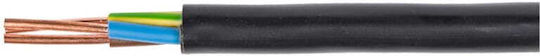 Power Cord with Diameter 1x25mm² in Black Color 1m 1pcs