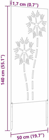 Vidaxl Decorative Garden Panel Black 50 x 140 cm