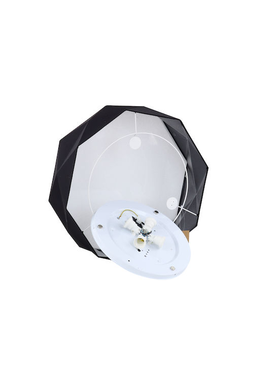 TK Lighting Kantoor Ceiling Mount Light 52cm Black with Socket E27