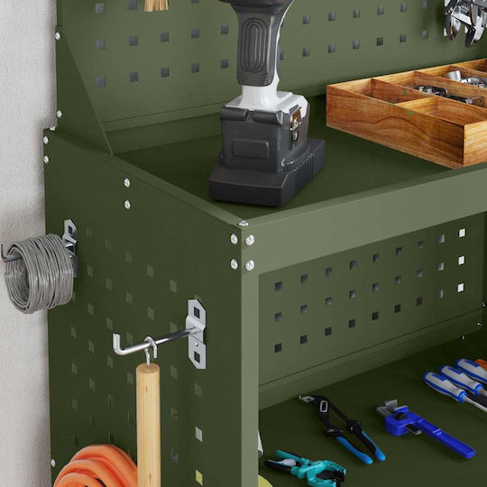 vidaXL Metallic Tool Carrier W65xD35xH111cm