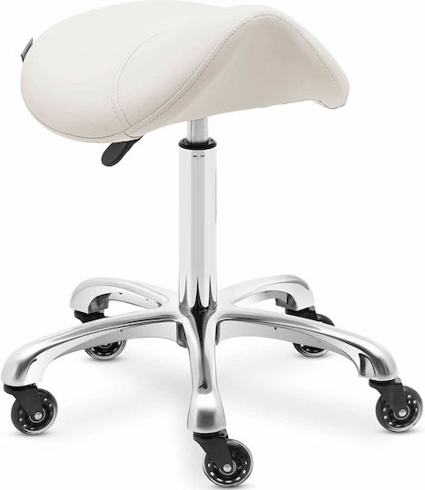 Beige Saddle Stool Cosmetic Stool On Wheels York Up To 150 Kg