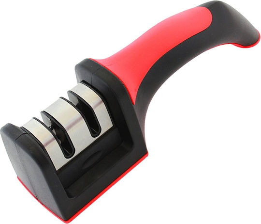 2 Ebenen Schwarz-Rot Handmesserschärfer mit 2 Stufen
