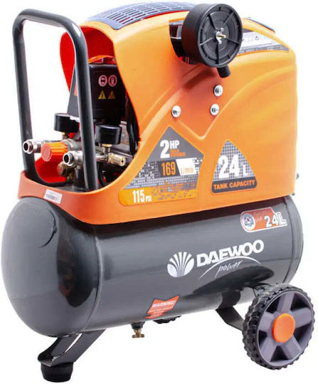 Daewoo Compresor de aer cu Putere 2hp și Rezervor de aer 24lt DAAC24DN