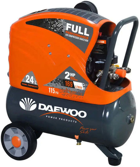 Daewoo Compresor de aer cu Putere 2hp și Rezervor de aer 24lt DAAC24DN