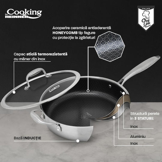 Heinner Titanium3 Tigaie Din Aluminiu Cu Capac Cu Acoperire Ceramică 24cm