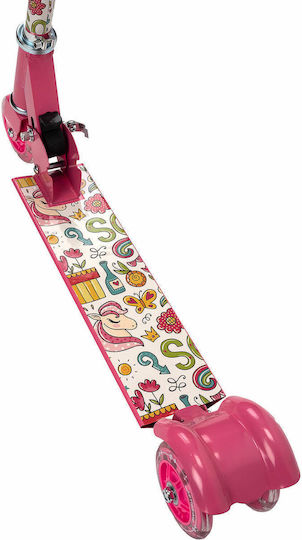 Action One Kids 3-wheel Scooter Flowers Unicorns Pink