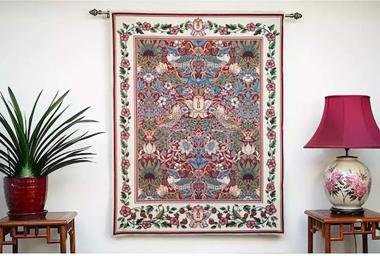 Signare Ταπισερί Τοίχου 105x139cm – William Morris Strawberry Thief Red