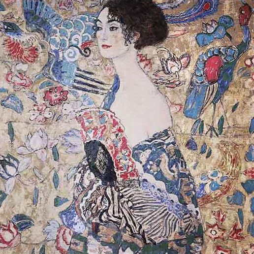 Signare Tapestry Wall Hanging 100x100cm – Gustav Klimt Lady Fan