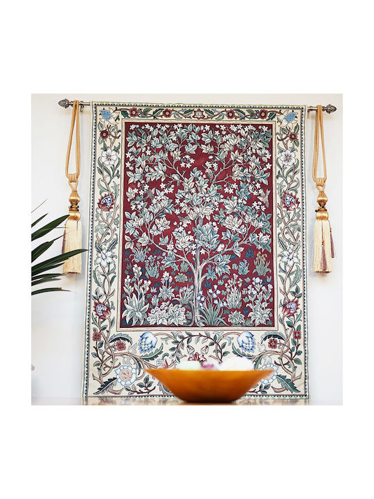 Signare Ταπισερί Τοίχου 103x138cm – William Morris Tree Life Red