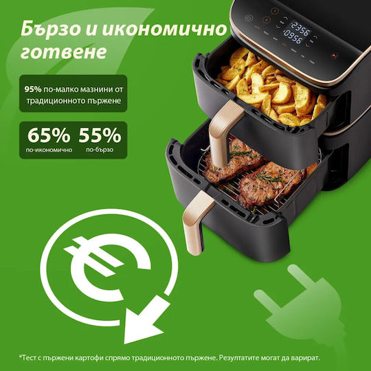 Cosori Turbo Tower Pro Heißluftfritteuse mit Wi-Fi 10,8 l Schwarz