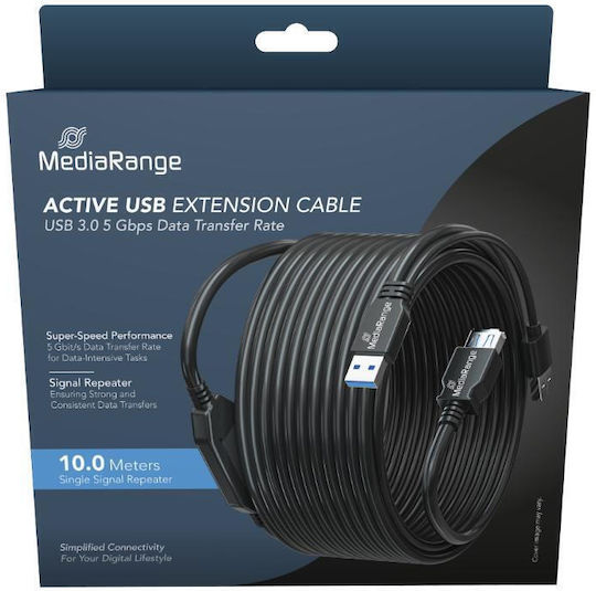 MediaRange USB 3.0 Cablu USB-A - Negru 10m MRCS243