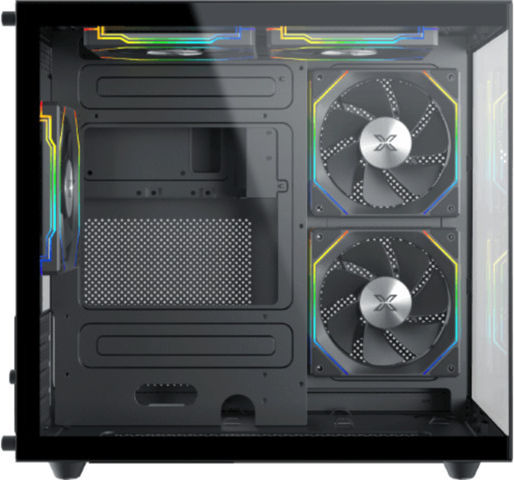 Xigmatek Aqua M Lite Gaming Mini-Turm Computergehäuse mit Seitenfenster und ARGB-Beleuchtung Schwarz