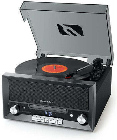 Muse MT-110 DS Turntables with Preamp and Built-in Speakers Black