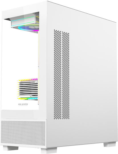 ProGaming Kian Gaming Middle Tower Carcasă Calculator cu Fereastră Laterală și Iluminare ARGB Alb