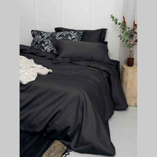 Palamaiki Luxe Sateen Σετ Μαξιλαροθήκες Oxford Coal 50x75εκ.