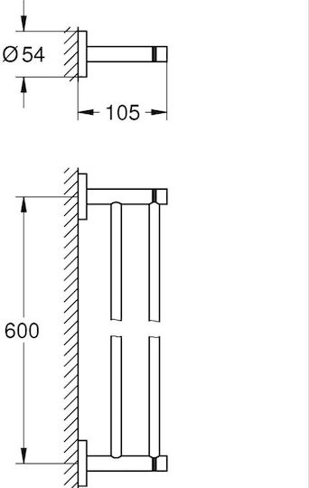Grohe Essentials Ράγα Μπάνιου Διπλή Επιτοίχια με Βίδες ​65.4x65.4cm Chrome