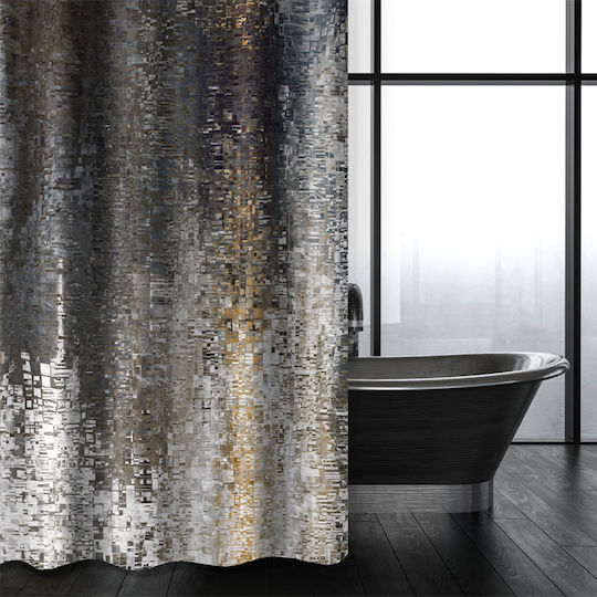 Saint Clair Abstract 101 Κουρτίνα Μπάνιου Υφασμάτινη 180x200 cm Anthracite Saint Clair Abstract 101 Κουρτίνα Μπάνιου Υφασμάτινη 180x200 cm Anthracite