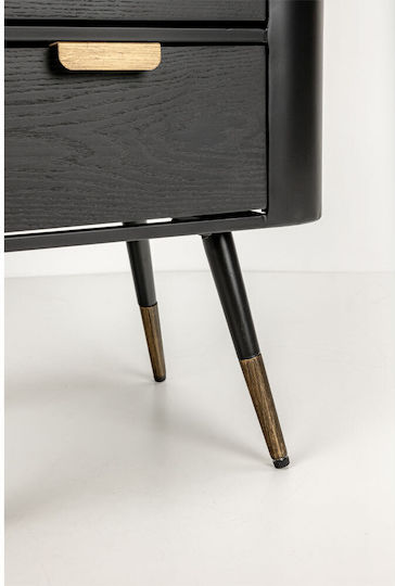 Κομοδίνο Colombo Ξύλινο Μαύρο 50x39x63cm